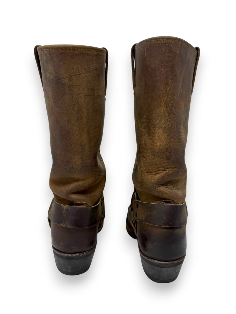 Frye Brown Leather Harness Heeled Boots - Picture 5 of 9